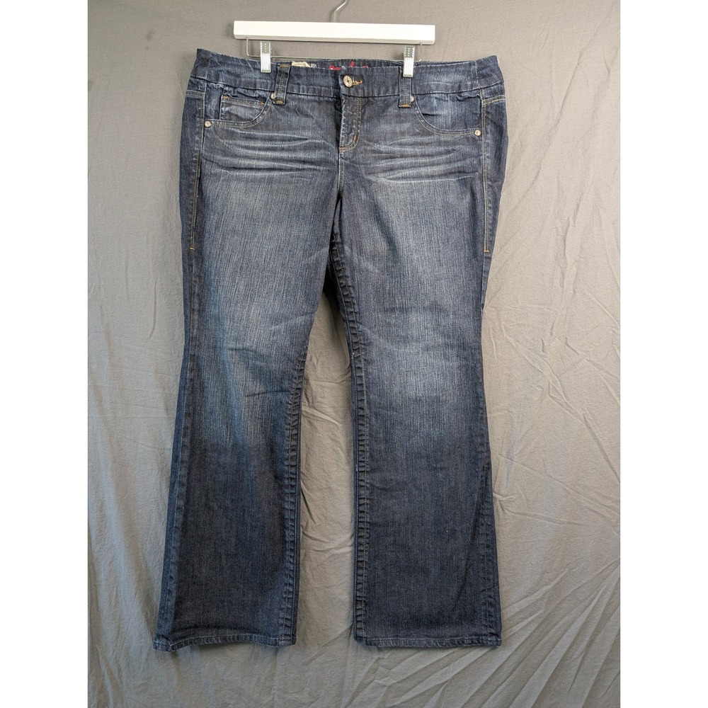 Freestyle Revolution Womens Plus Size 20 Bootcut Jeans Dark Wash